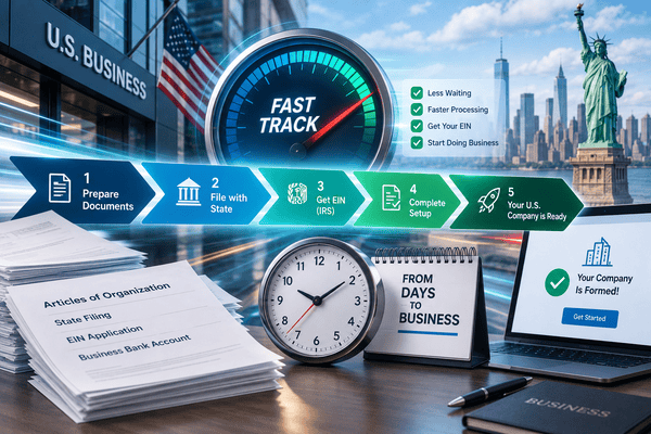 Starting a U.S. Company in 2026: Formation Time, EIN & Bank Account