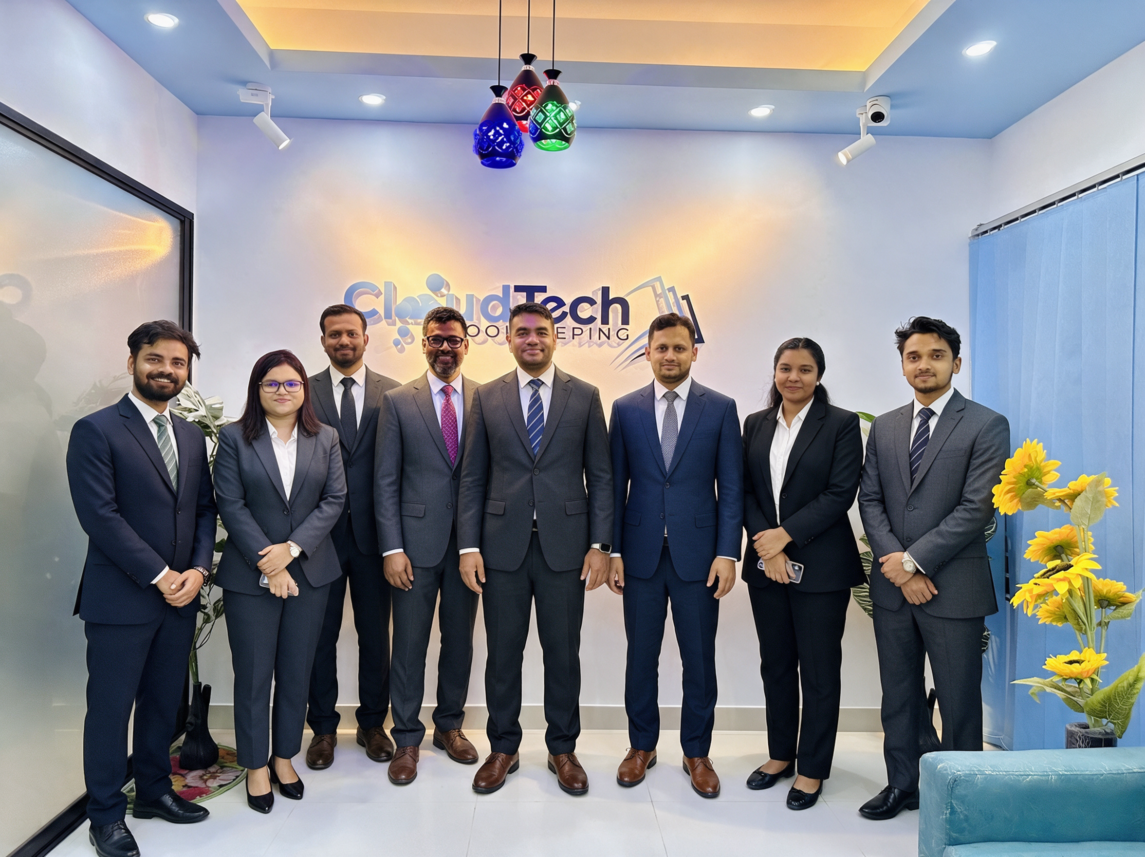 Team of professionals working together in an office