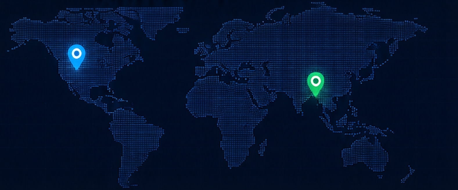 World map highlighting CloudTech Bookkeeping's service regions