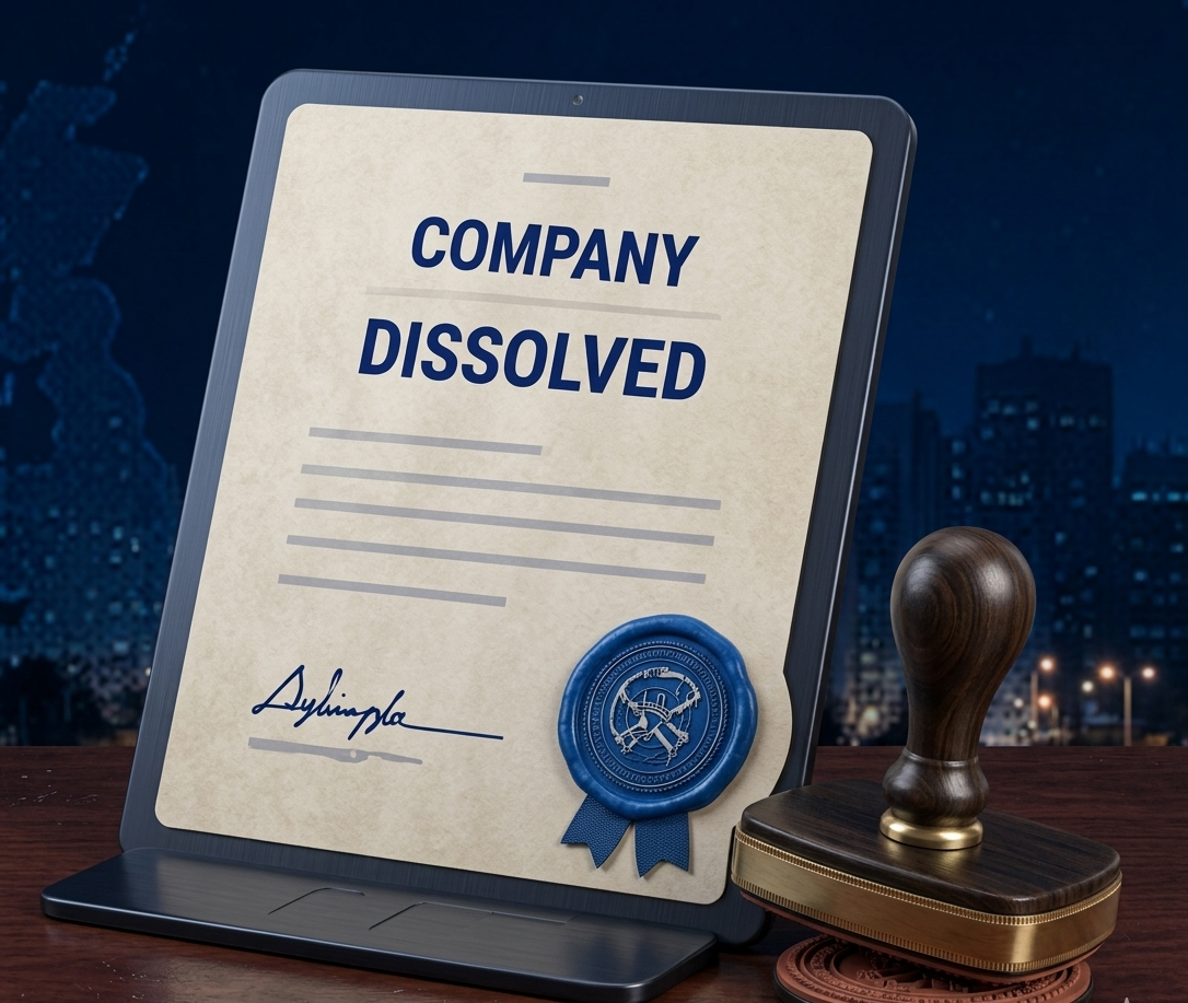 UK company dissolved certificate